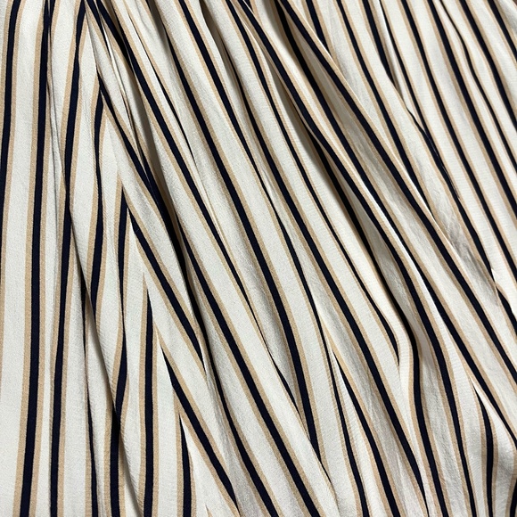 Gap Striped Midi Wrap Dress in White/Beige - Picture 6 of 7